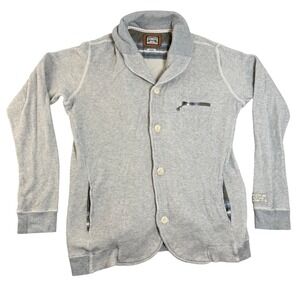 DIESEL CO Workwear Slim Fit Shawl Collar Cardigan Sweater Mens XL Gray Thermal